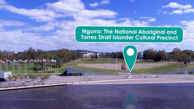 The proposed location for Ngurra, an Aboriginal and Torres Strait Islander cultural precinct, on the shores of Lake Burley Griffin.
