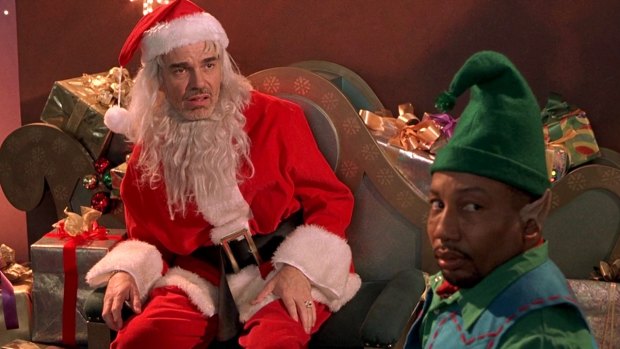 Billy Bob Thornton, left, and Tony Cox in <i>Bad Santa</i>.