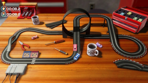 Even games as simple as slot cars benefit from a lot of care in the presentation.