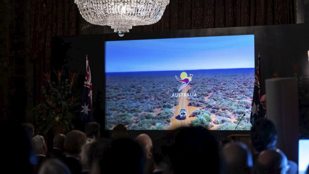 Britain's political elite are shown the video urging them to support Australia by holidaying down under.
