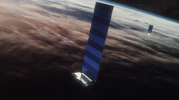 The large solar panels on the Starlink satellites may be responsible for reflecting light back to Earth.