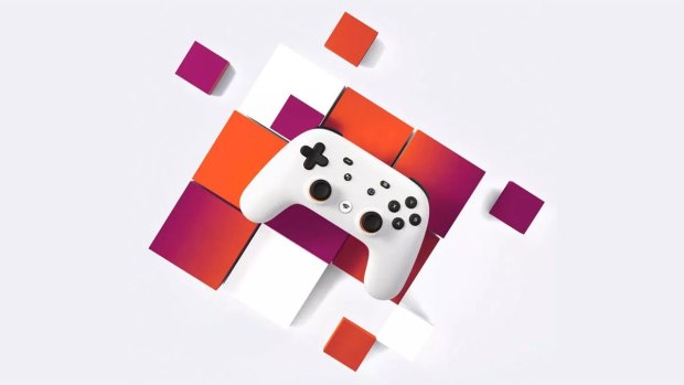 The Stadia controller, which connects directly to Google's servers via Wi-Fi.