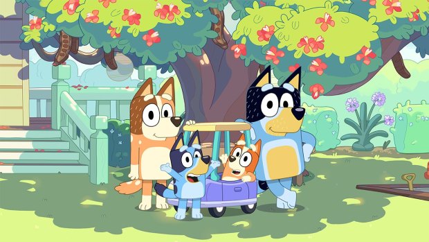 A scene from hit children's TV show Bluey.