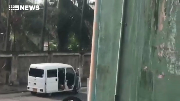 The moment a bomb planted inside a van in Colombo was detonated, has been caught on camera.
