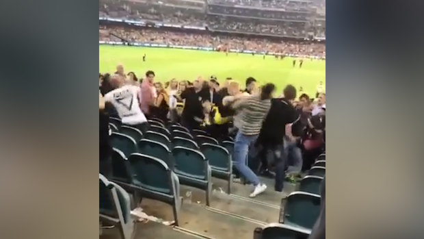 Police are investigating the brawl at the MCG on Thursday night.