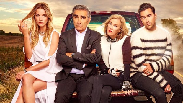 The Rose family of the popular Schitt’s Creek series. The sixth and final series has just aired in the US.