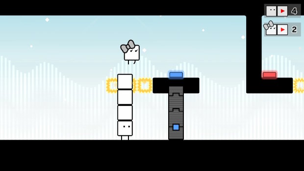 In two player mode, Box Boy and Box Girl need to work together to solve puzzles.