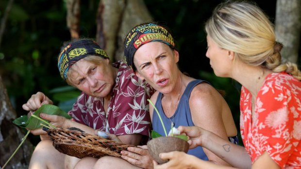 Reality bites: The Liberals’ Sharn Coombes (centre) appears on the TV program Survivor.