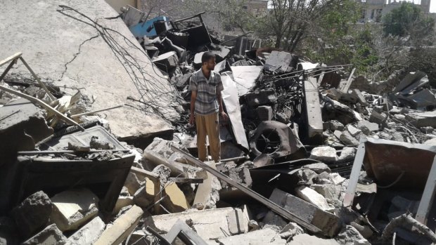 The house of Sheikh Mohamed Ghanim al-Saffar, destroyed in an air strike on June 13, 2017, killing 35 members of the extended Saffar family.