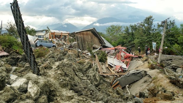 A house destroyed in Palu.