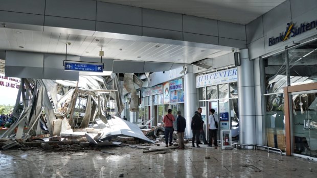 The damage to Palu airport, near the centre of the disaster zone.