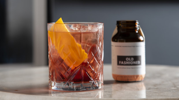 An Old-Fashioned from Bottled Cocktails.