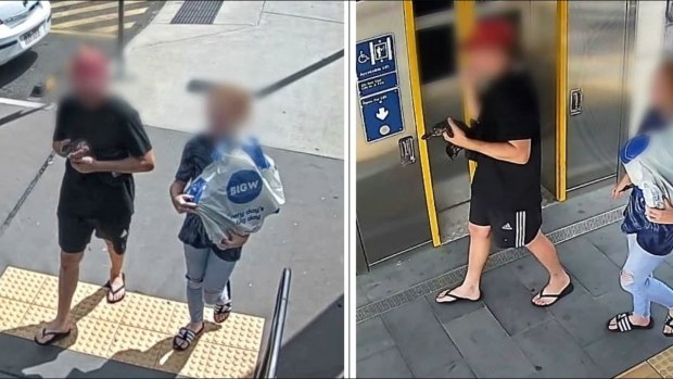 A pair were caught on camera at a train station with a wild platypus.