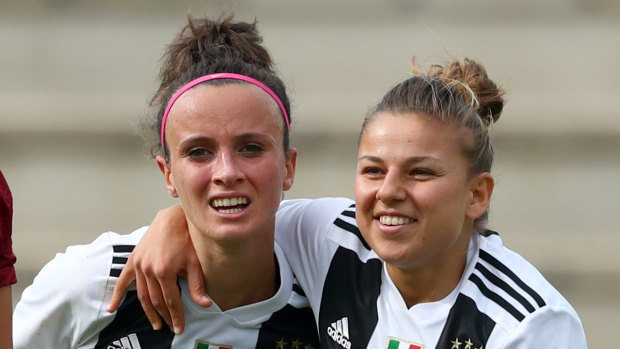One to watch: Italy's Barbara Bonansea (left in action for Juventus.