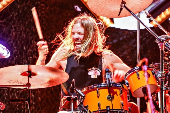 Drummer Taylor Hawkins of Foo Fighters performed on stage in Geelong, Victoria, on March 4.