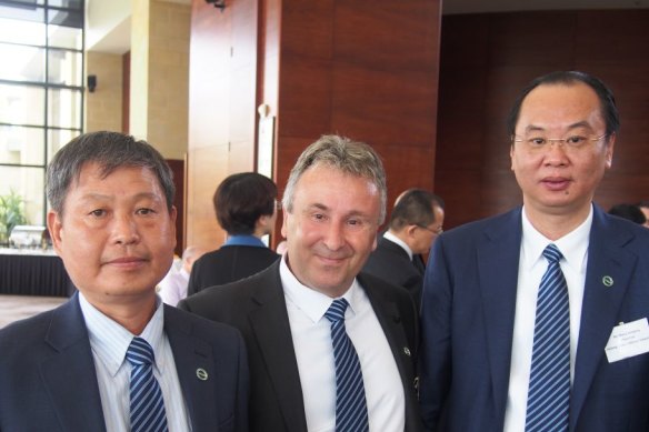 Brighsun executives, from left: Director Kejun "Kevin" Huang, former CEO Allan Saylav and Chinese co-director Zhang Genjiang.