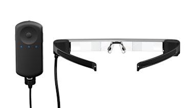 The Epson Moverio BT-35E has a controller attached.