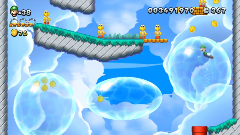 They're not bubbles, but levitating spheres of water. Don't think about it too much.