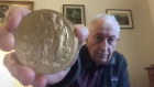 Like the real thing ... Peter Doherty shows off a replica of his Nobel prize.