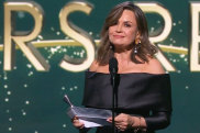 Lisa Wilkinson giving her acceptance speech at the Logies.