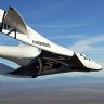 Stratospheric thrill: The Virgin Galatic SpaceShipTwo glides to earth on its first test flight over the Mojave Desert.