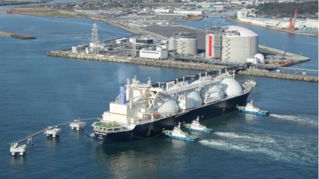 An example of an LNG terminal in Japan.