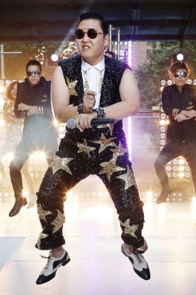 South Korean singer Psy performs his hit "Gangnam Style" in Sydney.