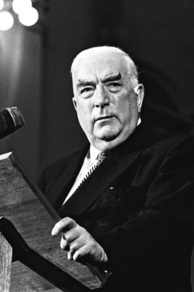 Liberal party icon Sir Robert Menzies in 1965.