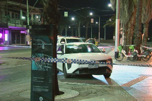A teen was attacked and run over by a car in St Kilda last night.