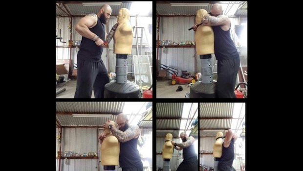 Daniel Jones posted images of himself attacking a dummy with a knife to his social media account