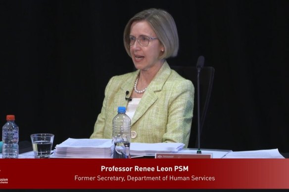 Former department secretary Renee Leon appears before the robo-debt royal commission in 2023.