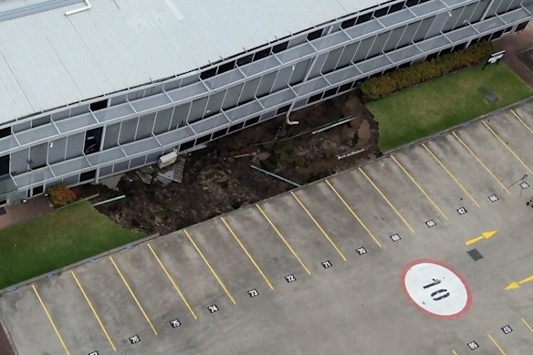 The first sinkhole opened above one of the tunnels at Rockdale for the M6 motorway in early March 2024.