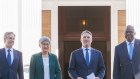 (From left) US Secretary of State Antony Blinken; Foreign Minister Penny Wong; Defence Minister Richard Marles and US Defence Secretary Lloyd Austin in Brisbane on Saturday.