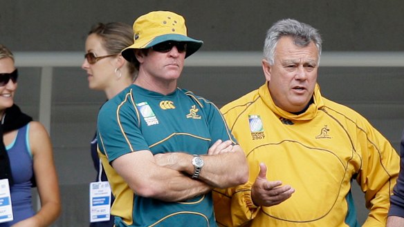 New voice: Michael O'Connor (left) has joined the three-man Wallabies selection panel ahead of the World Cup in Japan.