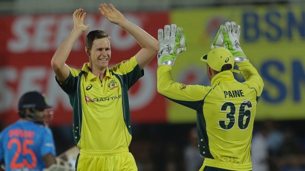 Jason Behrendorff was named man of the match in just his second game for Australia. Photo: AP