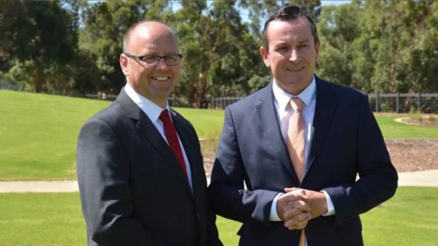 At what point do politicians cross the fine line between spin and deceit? Former Labor MP Barry Urban, who quit his seat after revelations he lied to parliament, with Premier Mark McGowan.