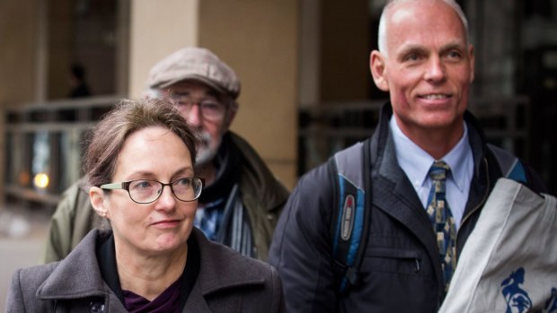 Convicted anti-abortion protester Kathleen Clubb leaves court in 2017.