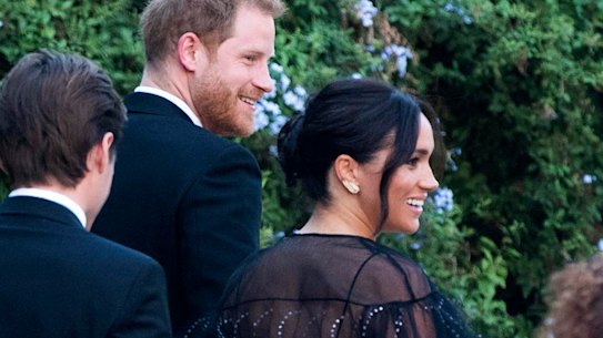 Prince Harry and Meghan arrive at the wedding in Rome. 