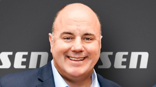 Hutchison with leading SEN broadcaster Gerard Whateley.