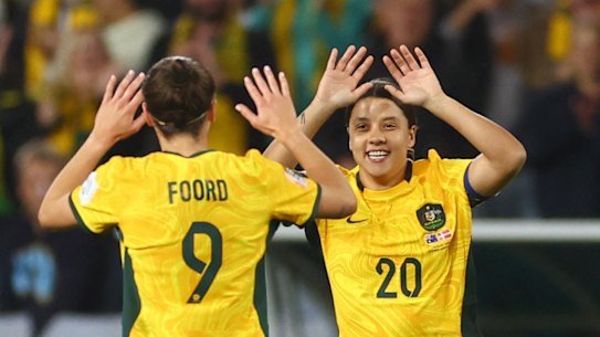The Matildas play England in the semi-final at Olympic Park on Wednesday.