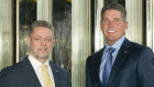 Crown CEO Ciaran Carruthers and chairman Bill McBeath at Crown’s Melbourne resort. 