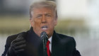 Donald Trump at the “stop the steal” rally outside the Capital building on January 6.