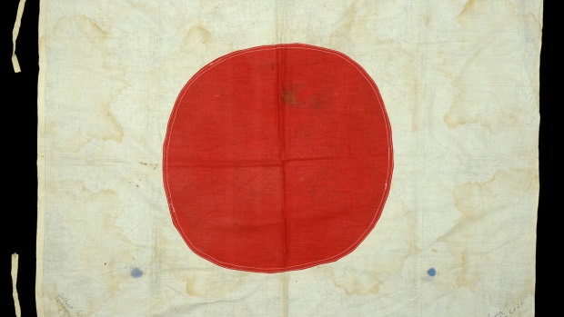 The Japanese flag going up for auction contains signatures placing it in the Krait.