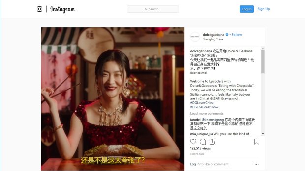 Offensive ... customers in China and other Asian countries turned against Dolce & Gabbana after a series of videos showing models eating western foods with chopsticks.