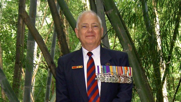 Barry Petersen at Hellfire Pass, Remembrance Day, 2008.