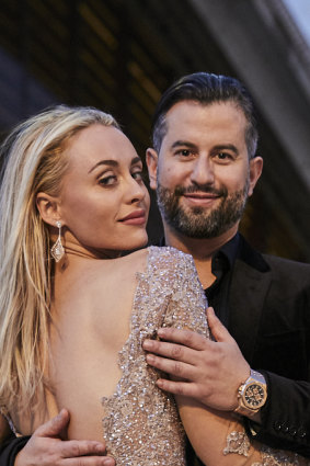 Lee Levi and her then fiancee Eitan Neishlos at their surprise engagement party in 2019.