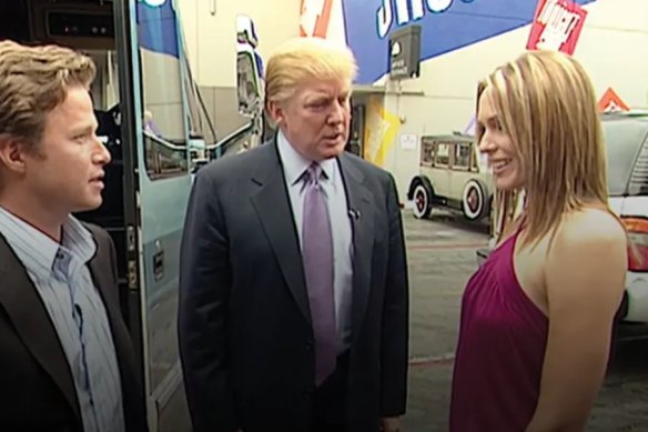 A screengrab from the Access Hollywood tape with Billy Bush and Donald Trump filmed in 2005.