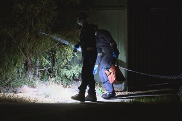 Police at the scene of the stabbing in Wyndham Vale.