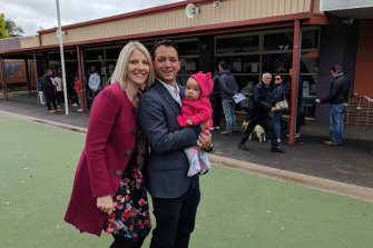 Asher Judah, seen here campaigning with his wife Mary and daughter Rachel, was the Liberal candidate for Bentleigh at the 2018 election.