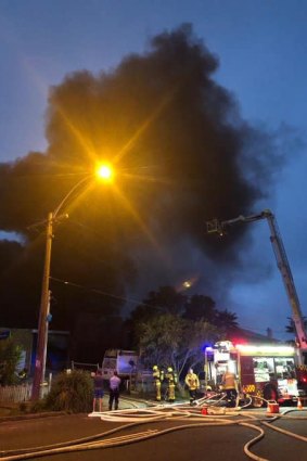 Firefighters battled for almost three hours, extinguishing the blaze about 10:45pm. 